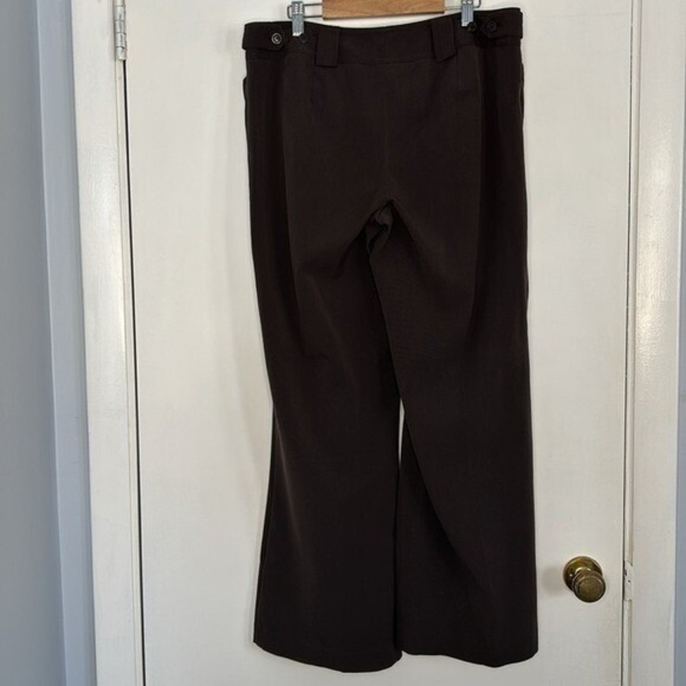 Lane Bryant Petite 1 Large Brown Wide Leg Dress Pants Trousers Neutral Office - Picture 6 of 8